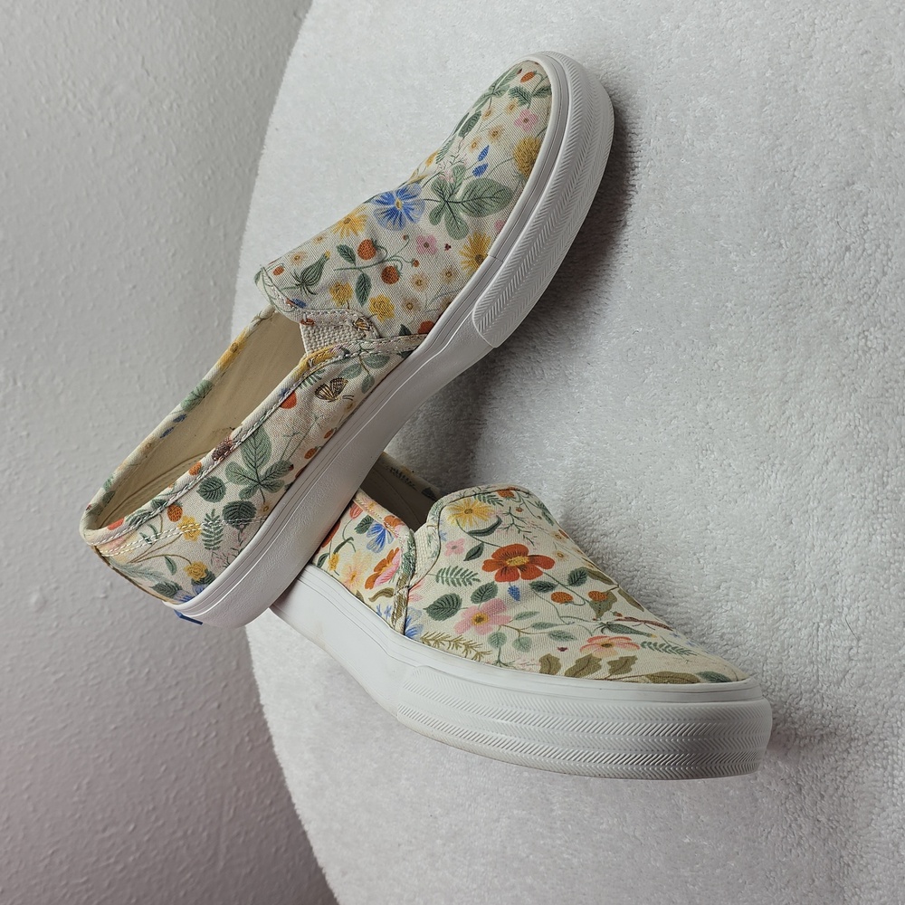 Keds × Rifle Paper Co. Double Decker Wild Wood Floral Sneaker Ladies 9.5 In VGuc - Picture 15 of 16